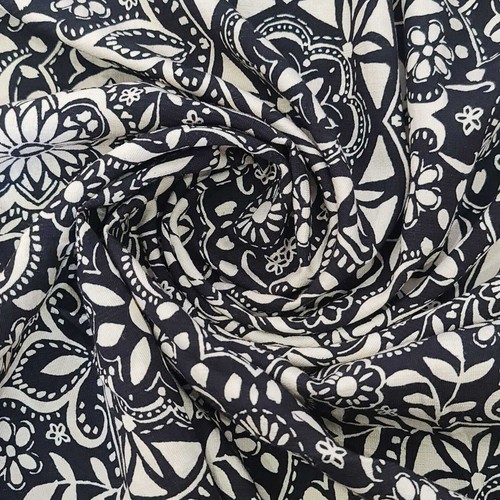 Mandala floral viscose fabric - floral,