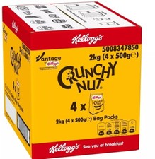 Kelloggs Crunchy Nut Cornflakes Cereal Bag Pack - 4x460g
