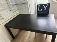 Ikea Dining Table & 4 Chairs Set Black Lightweight Industrial Furniture