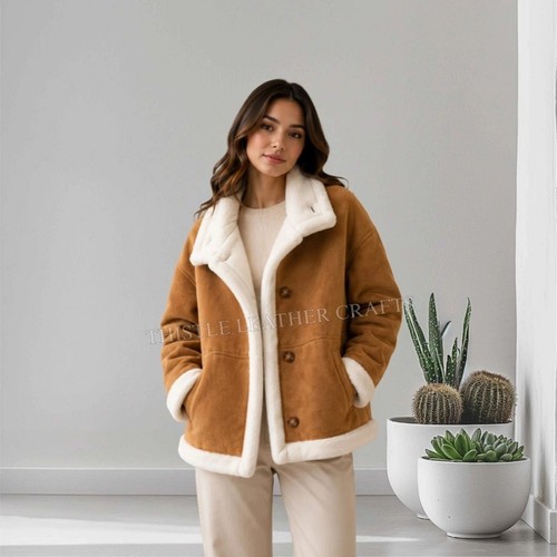 Women shearling jacket - shearling,