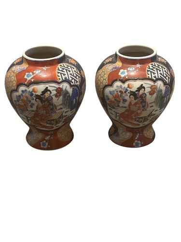 Japanese imari blue - japanese, red