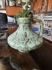 Vintage West German Fat Lava Pottery Jopeko Jug 47 - 15 In Green By Heinz Martin