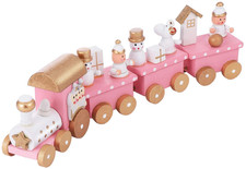 Wooden miniature train set for