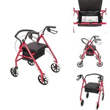 Disablity Aid Rollator Mobility Walker 4 Wheels Adjustable with Seat Storage