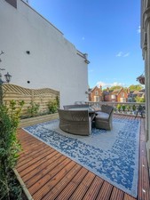 Huge 4m x 4m Blue Traditional Indoor / Outdoor Square Rug - HOUSE CLEARANCE!