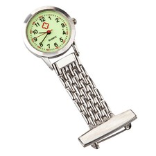 TRIXES Nurses Fob Watch NEW Glow in the Dark Nurses Stainless Silver Quartz