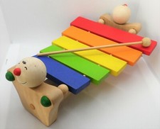 Wooden Xylophone Colourful Happy Clown Faces John Crane Toys / Pintoy Child Gift