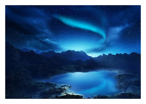 Northern lights lake - lights,