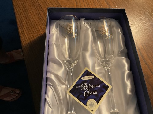 Golden wedding crystal glasses - wedding,