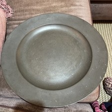 Antique Large Pewter Charger