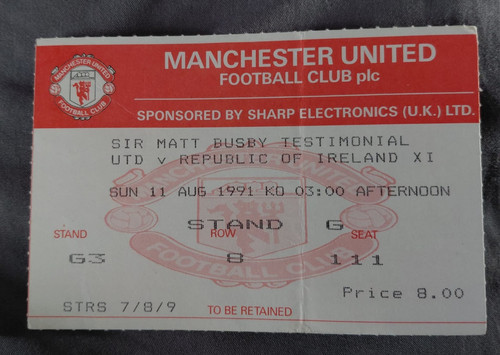 Ticket stub sir matt busby - ticket,