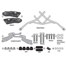 Quick Release Side Frame Kit, Givi TR2156 for Soft Bags, Yamaha M