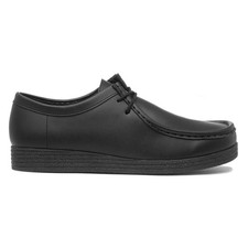 Mens Shoes Black Adults Womens Lace Up Unisex Wallabee Wallaby Coated Toe SIZE