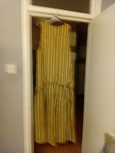 Mustard striped dress maxi - mustard,