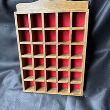Vintage Wall Shelf Display Case Shadow Box Curio 30 Cubbies Knick Knack Thimble