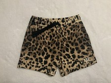 Baby Infant Dolce & Gabbana Beige Cotton Leopard Logo Shorts Designer  9-12m