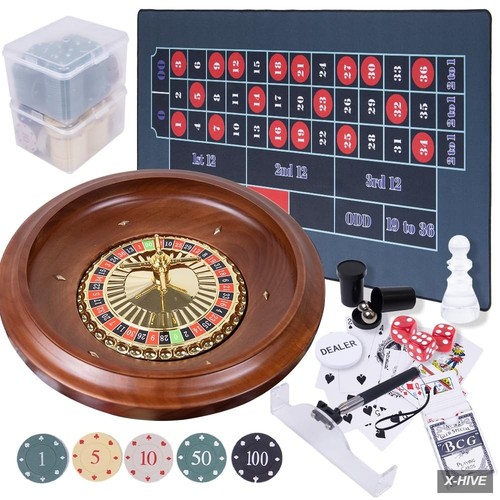 Roulette wheel game set with - wheel,