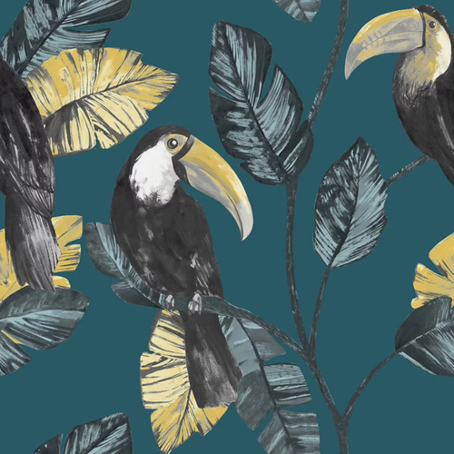 Teal tropical toucans - teal,