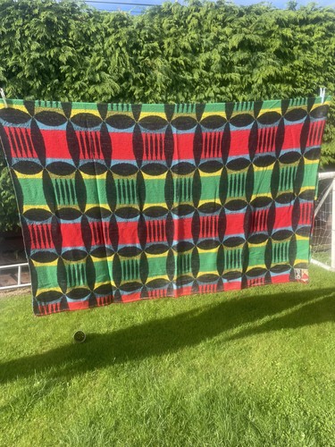 Vintage wool large throw - wool,
