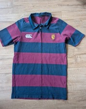 Rare Vintage Canterbury Rugby Shirt Large L Striped Crest Polo