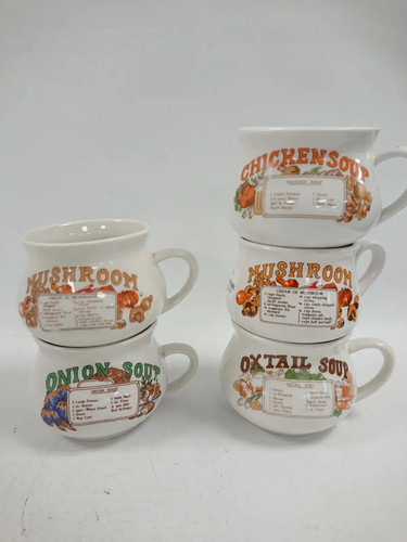 Vintage tudor soup recipe - vintage, mugs