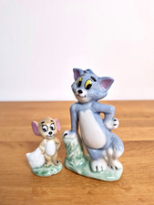 Vintage Tom & Jerry Wade Porcelain Whimsies Figurine Set 1970s Cartoon Xmas Gift