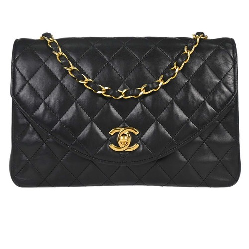 Chanel black lambskin shoulder - chanel,
