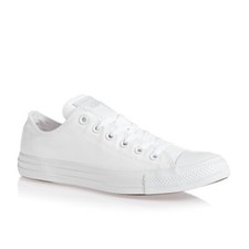 Converse All Star OX Chuck Taylor  Women & Mens Canvas Trainers - White Mono