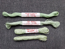 4 x Peri-Lusta Fine Darning Thread, Colour #695, Green, Vintage
