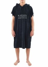 RIP CURL ADULT PONCHO TOWEL.NEW MIX UP BLACK HOODED BEACH SURF CHANGING ROBE W22