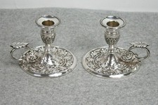 Vintage Jordan Sheffield Collection Silver Plated Chamber Stick Candlestick x2