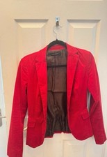 Zara Red Corduroy Blazer Size