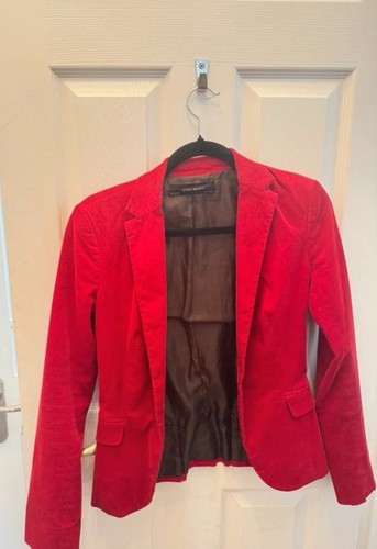 Zara red corduroy blazer size - zara,