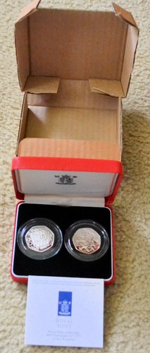 Silver piedfort two coin - coin, 50p