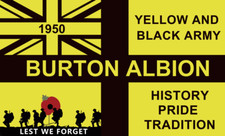 Burton Albion 5'x3' Flag - Yellow and Black Army Flag or Banner