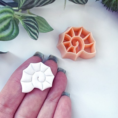 Spiral seashell clay cutter - seashell,