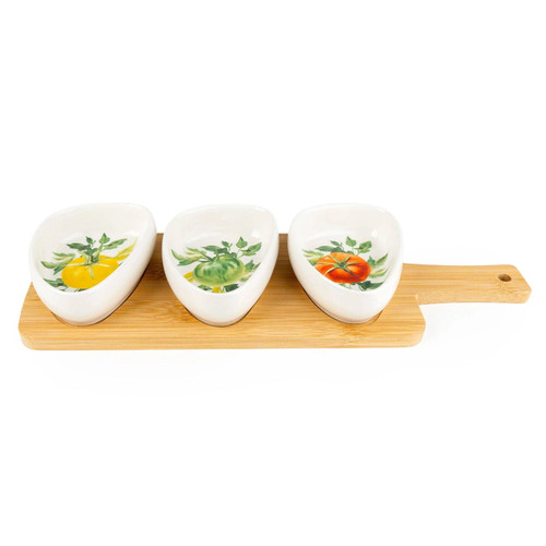 Set dishes bamboo tray - on,