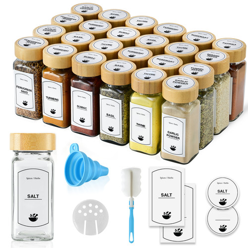 Glass spice jars set - 12/24,