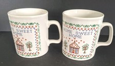 2 Vintage Kiln Craft Home Sweet Home Tapestry Design Ceramic Kilncraft Mugs