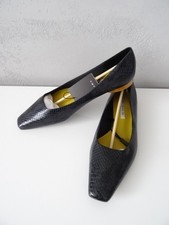 ZARA BLACK & DARK GREY SNAKESKIN EMBOSSED BALLET FLAT SHOES SIZE UK 5 EU 38 US