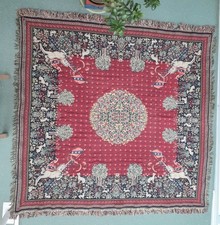 Large Flemish Metrax Craye Tapestry Machine Woven Medieval Unicorn Wall Hanging 