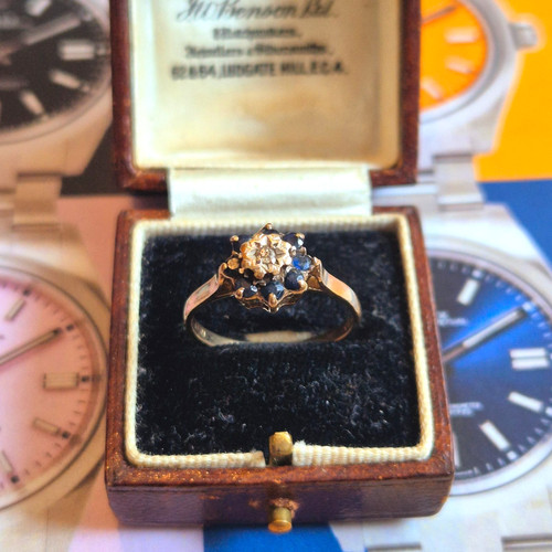 9ct yellow gold sapphire - yellow,