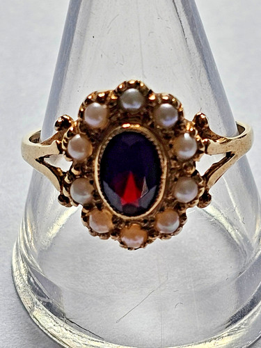 Vintage 9ct gold garnet and - 9ct, gold,