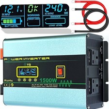 YQ Pure Sine Wave Power Inverter 12V to 240V 1500W 3000W Caravan Converter LCD