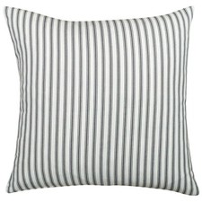 Nautical Cotton Ticking Stripe Cushion. Grey Stripe Design. 17x17" Square Cover