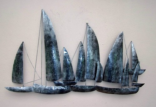 Hand made burnt silver - burnt, ships
