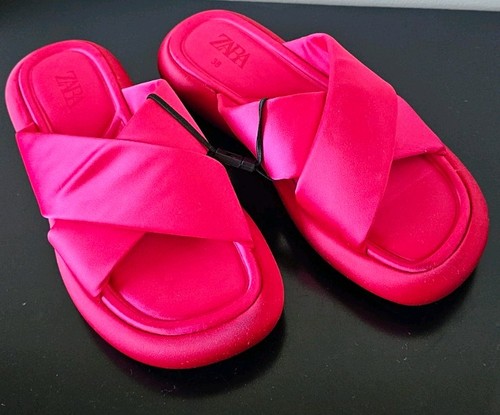 Zara pink criss - criss-cross, flat