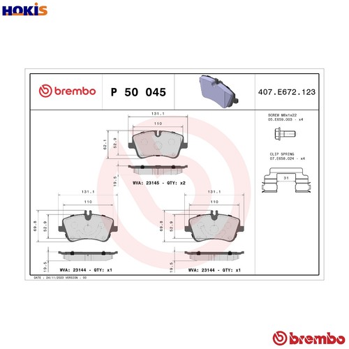 Brake pad set - p, 50