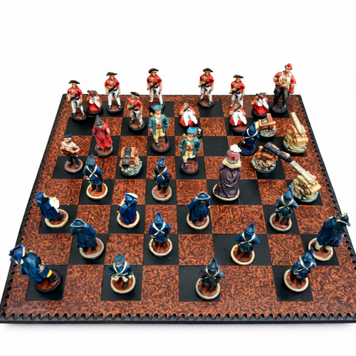 Vintage themed chess set hand - chess,