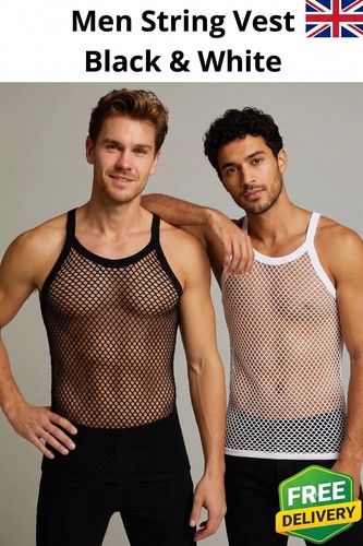 Men string mesh - men, vest